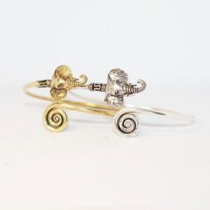 Elephant and Spiral Bracelet