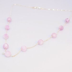 Rose Quartz Beaded Silver Necklace