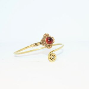 Spiral Natural Stone Brass Bracelet