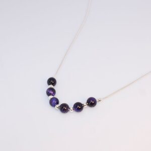 Silver Necklace with Amethyst Stone Beads