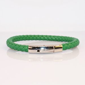 Thin Green Leather Bangle