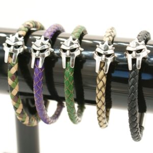 Spartan Face Mask Multicoloured Leather Bracelets